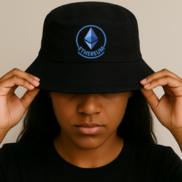Cappello Bucket Ethereum - Bianco e Nero